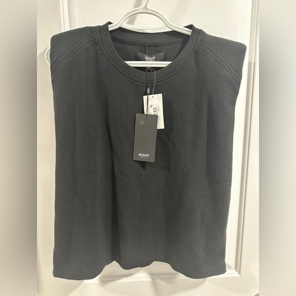 NWT HUDSON Women's Shoulder Pad Sleeveless T-Shirt - Picture 3 of 14